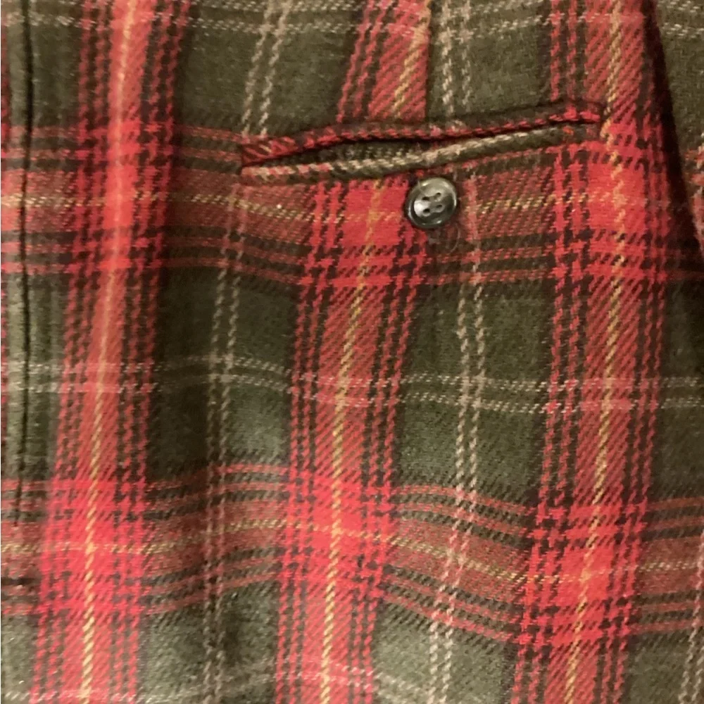 Easy Pieces Plaid Skirt size 16 Vintage 16' across Red & Green USA wool poly - Picture 4 of 8